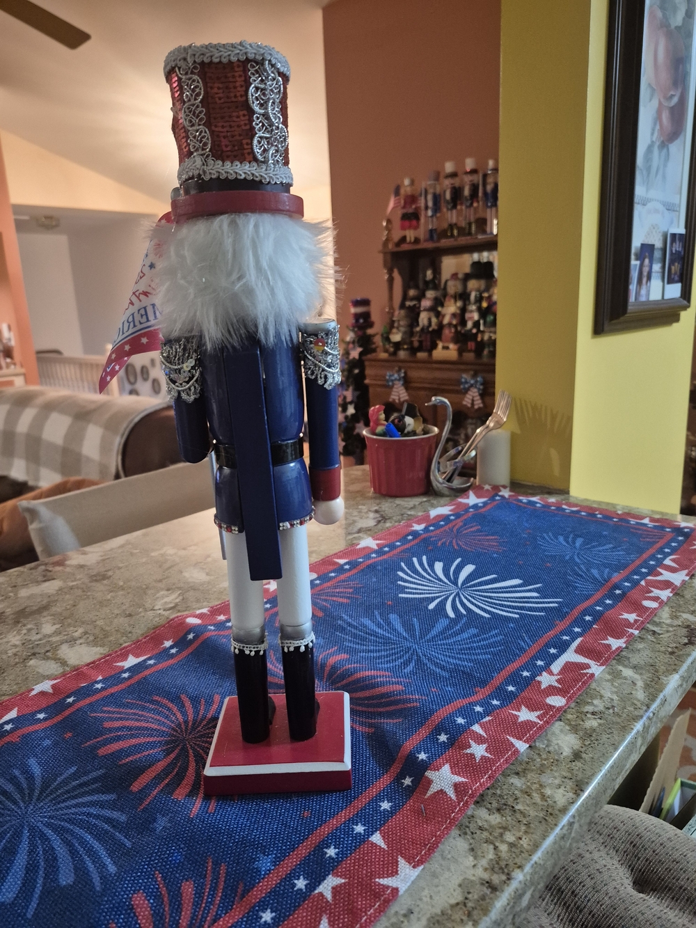 Patriotic Wooden Nutcracker Soldier - Red, White & Blue - Picture 3 of 3
